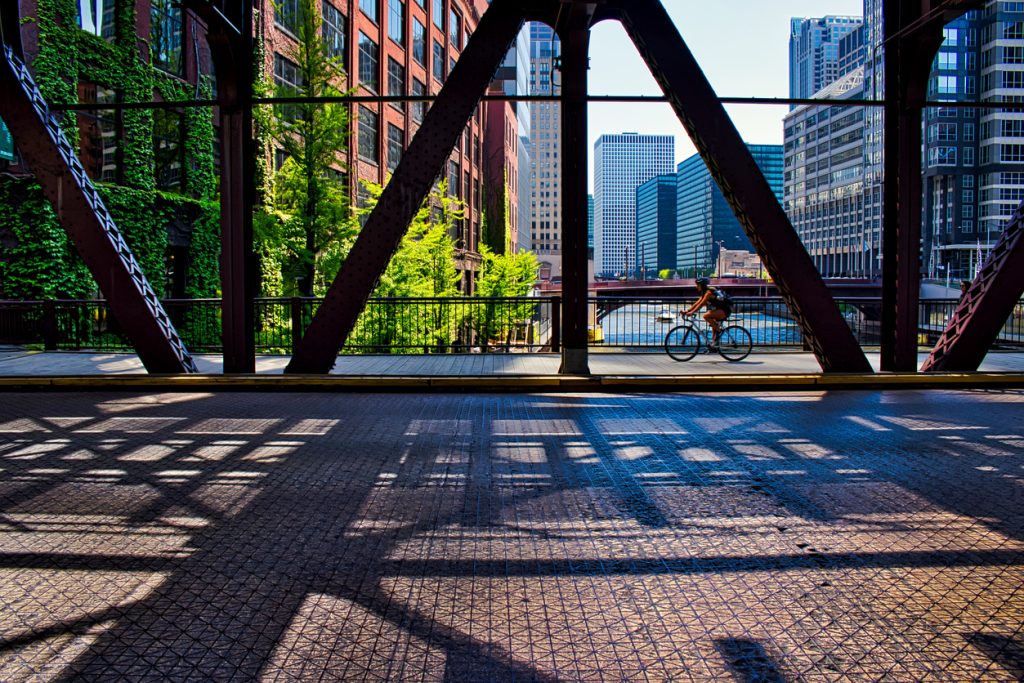 rowerzysta w chicago