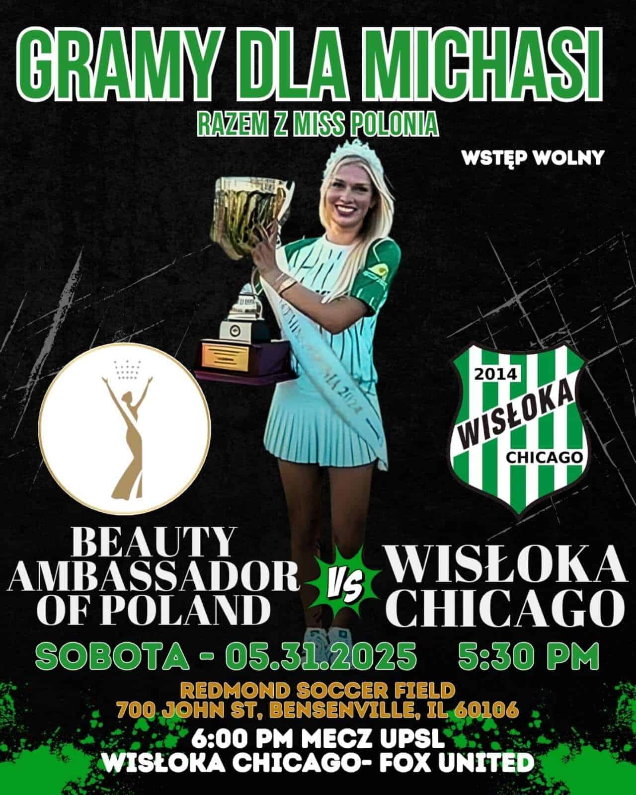 mecz charytatywny wisłoka Chicago z finalistkami beauty ambassador pf poland