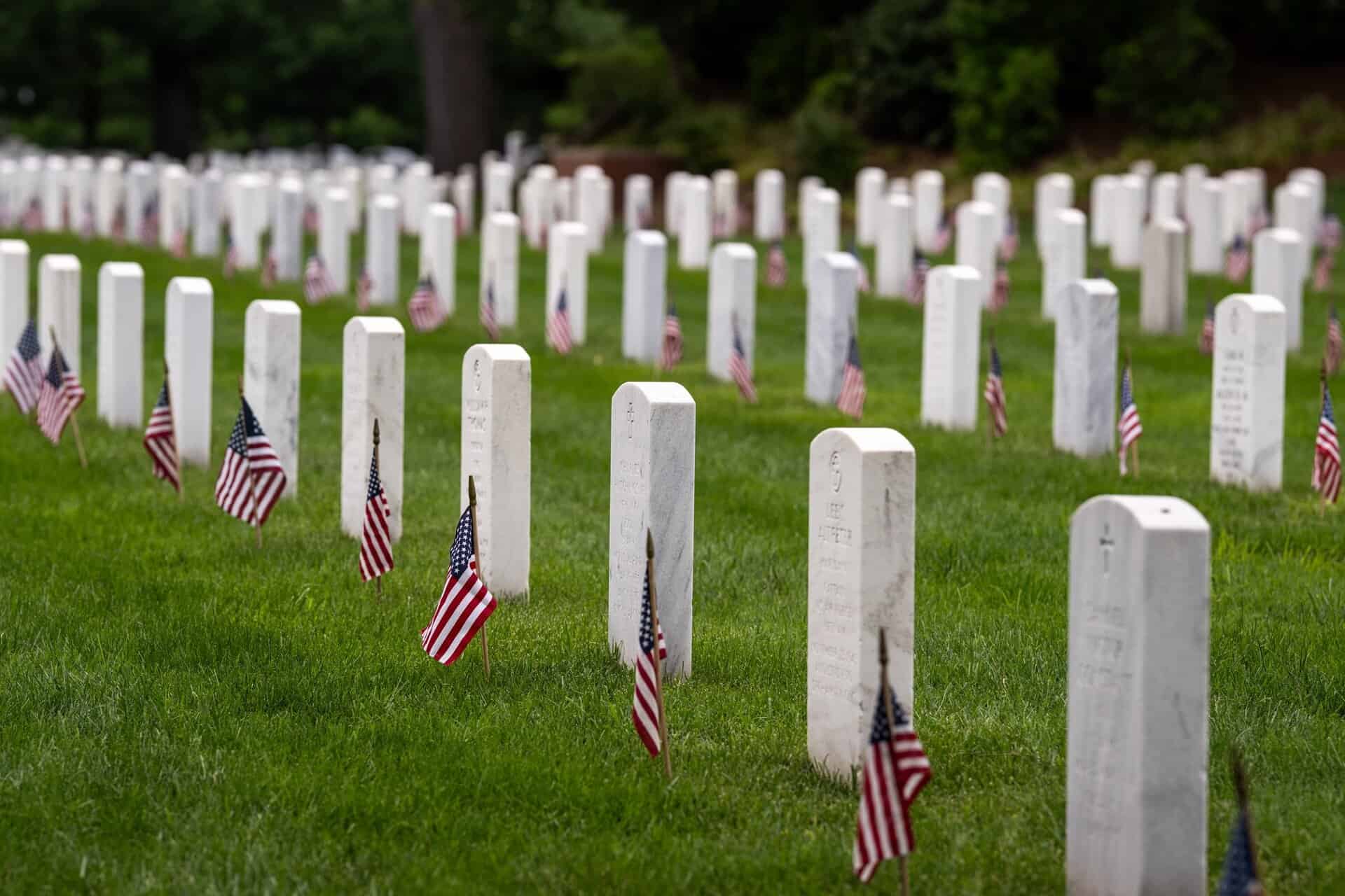 Scenes during the Memorial Day ceremony at Arlington National Cemetery Amphitheater, Monday, May 26, 2025, in Arlington, Virginia. 