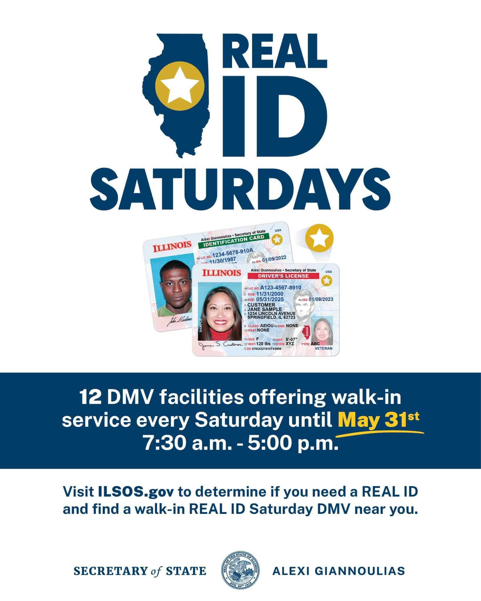 illinois secterary of state REAL ID DMV