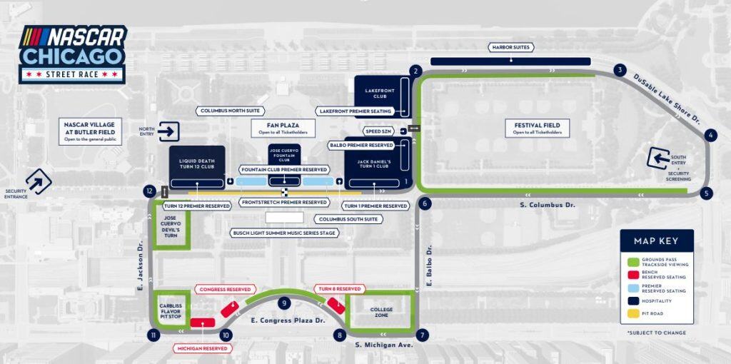 nascar chicago mapa