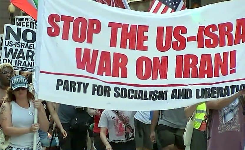protestdaleyplaza wojna izraela z iranem