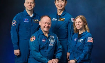 Official Crew-11 Crew Portraits with Mike Fincke, Zena Cardman, Kimiya Yui, Oleg Platonov. Photo Date: February 24, 2025. Location: Building 8, Room 183 - Photo Studio. Photo Credit: NASA/Robert Markowitz