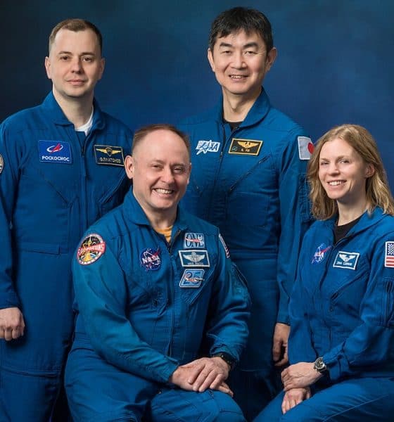 Official Crew-11 Crew Portraits with Mike Fincke, Zena Cardman, Kimiya Yui, Oleg Platonov. Photo Date: February 24, 2025. Location: Building 8, Room 183 - Photo Studio. Photo Credit: NASA/Robert Markowitz