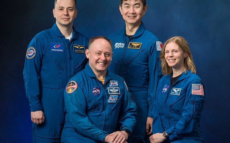 Official Crew-11 Crew Portraits with Mike Fincke, Zena Cardman, Kimiya Yui, Oleg Platonov. Photo Date: February 24, 2025. Location: Building 8, Room 183 - Photo Studio. Photo Credit: NASA/Robert Markowitz