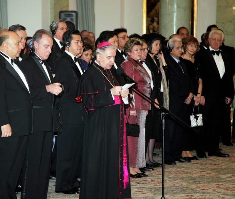 Abp Józef Kowalczyk podczas spotkania noworocznego z Prezydentem RP (2007)