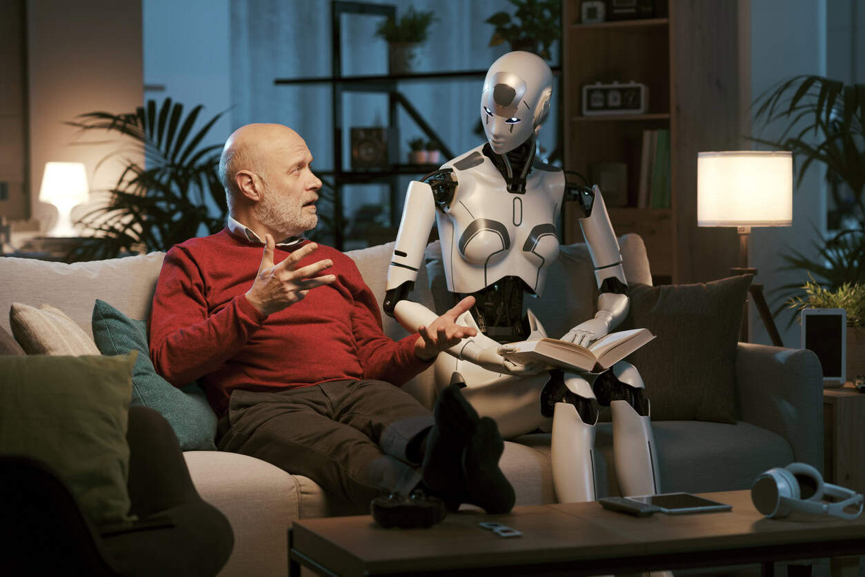 robot i człowiek, AI