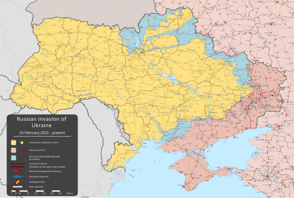 ukraina mapa wojna