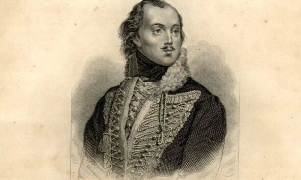 Kazimierz Pułaski. Grafika Jamesa Hopwooda z ok. 1840 roku