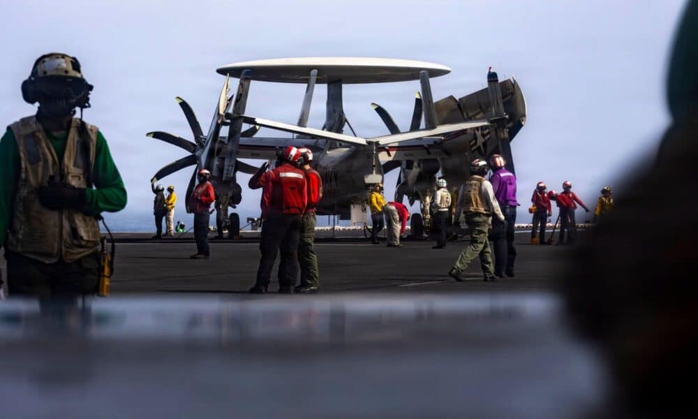 U.S. Sailors prepare for flight operations on the flight deck of Nimitz-class aircraft carrier USS Abraham Lincoln (CVN 72), June 23, 2026. Abraham Lincoln is deployed to the U.S. 5th Fleet area of operations to support maritime security and stability in the Middle East. (U.S. Navy photo)