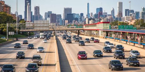ruch drogowy chicago auta na autostradzie