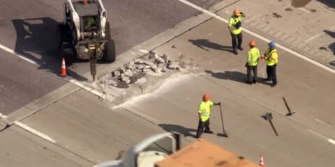 dziura na Tri-State Tollway