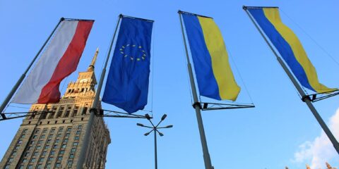 flaga ukraińska w warszawie